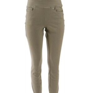 NWT Belle Flexible Picot Trim Ankle Leggings Light Olive Size 26